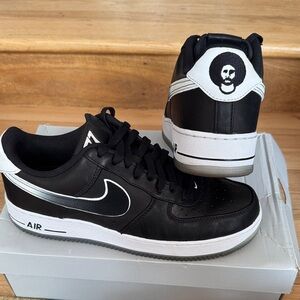 Nike Air Force 1Black and White Sneakers with Unique Design Colin Kapernick